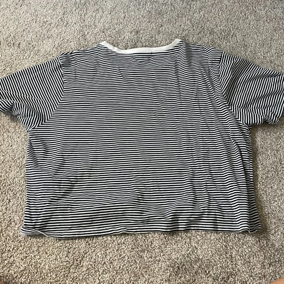 Forever 21 Striped Crop Top With Floral Decal - Picture 2 of 3